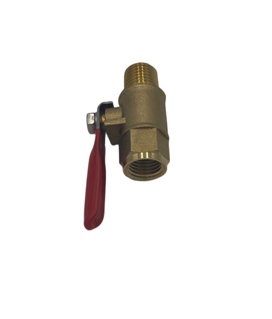 1/4" FNPT x MNPT Brass Ball Valve Inline